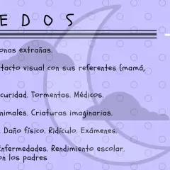 Lista de miedos infantiles. Entre 2-4 años, los niños pueden temer animales, oscuridad, tormentas y médicos.