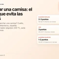 Guía para planchar camisas: el orden correcto para que la viscosa se arruga menos. Incluye temperaturas y consejos.