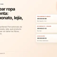 Guía para saber qué programa de lavadora usar para ropa blanca amarillenta: percarbonato, lejía y trucos.