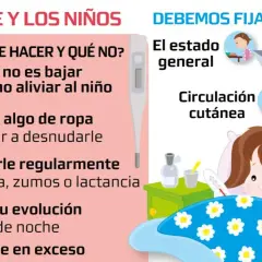 Guía sobre fiebre y diarrea en niños: qué hacer y qué no. Hidratar, vigilar y quitar ropa son claves.