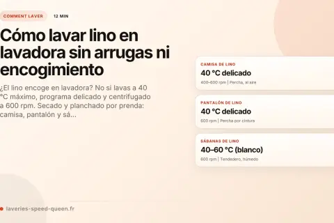 Guía para lavar **el lino** en lavadora: consejos para camisas, pantalones y sábanas, evitando arrugas y encogimiento.