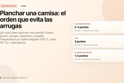 Guía para planchar camisas: el orden correcto para que la viscosa se arruga menos. Incluye temperaturas y consejos.