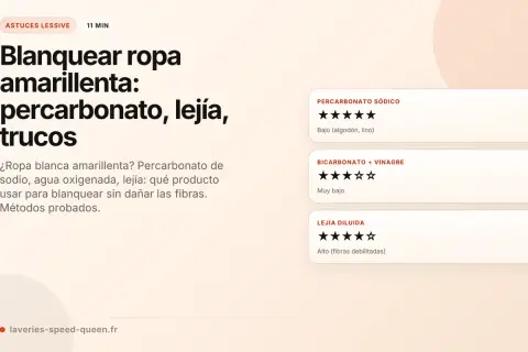 Guía para saber qué programa de lavadora usar para ropa blanca amarillenta: percarbonato, lejía y trucos.