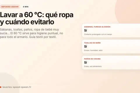 Guía para lavar ropa a 60 grados: ideal para sábanas, toallas y paños de cocina.