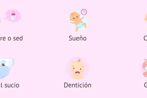 Un recién nacido no duerme y llora. Las causas comunes son hambre, sed, pañal sucio, cólico, dentición o gases.