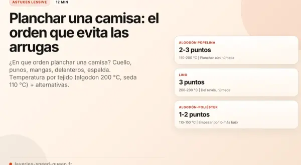 Guía para planchar camisas: el orden correcto para que la viscosa se arruga menos. Incluye temperaturas y consejos.