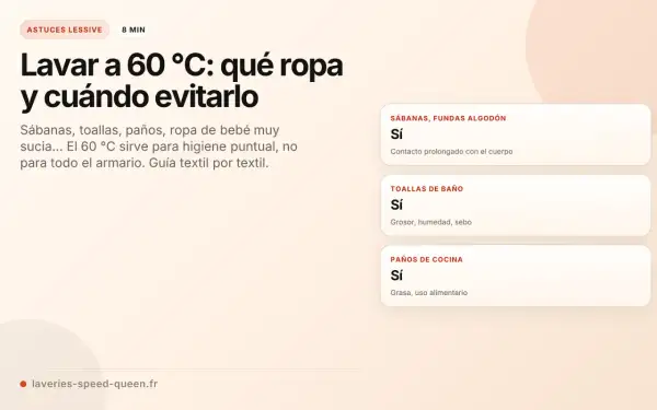 Guía para lavar ropa a 60 grados: ideal para sábanas, toallas y paños de cocina.